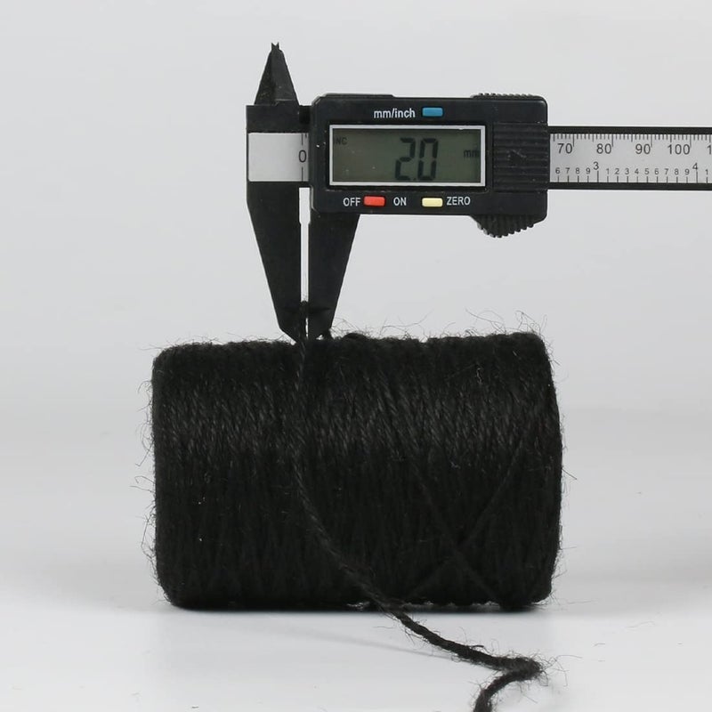 PH PERKHOMY PerkHomy Natural Jute Twine 600 Feet Long Colored Twine Rope for Crafts Gift Wrapping Packing Gardening and Wedding Decor (Black) - Image 2